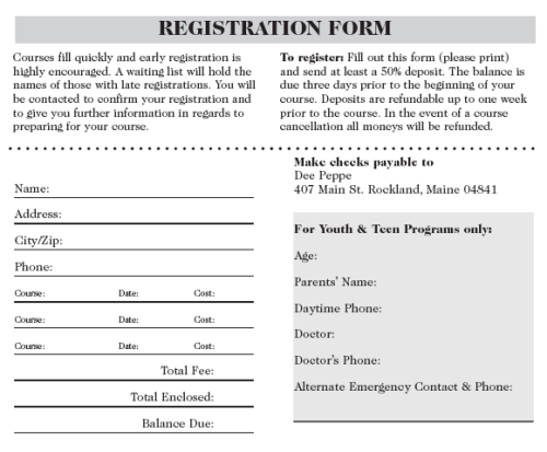 Registration form